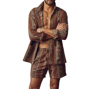MEN'S CASUAL PRINTED SHIRT SUIT 56288930YM